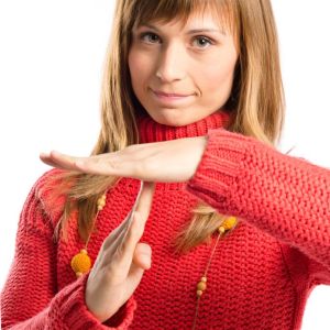 Lady with timeout hand gesture Inner Sanctuary
